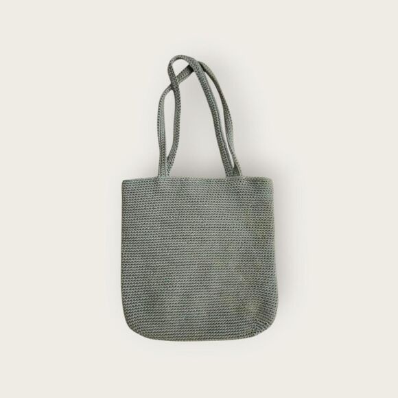 Vintage Y2k early 2000s Old Navy blue crochet hobo shoulder tote bag - Picture 2 of 4